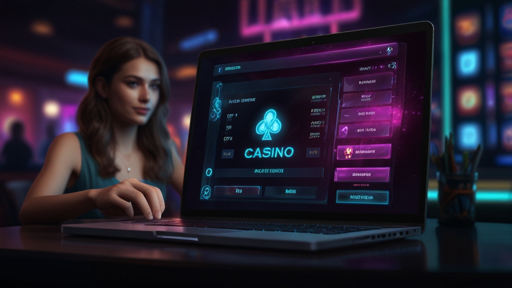 New player filling out a casino registration form on a glowing laptop