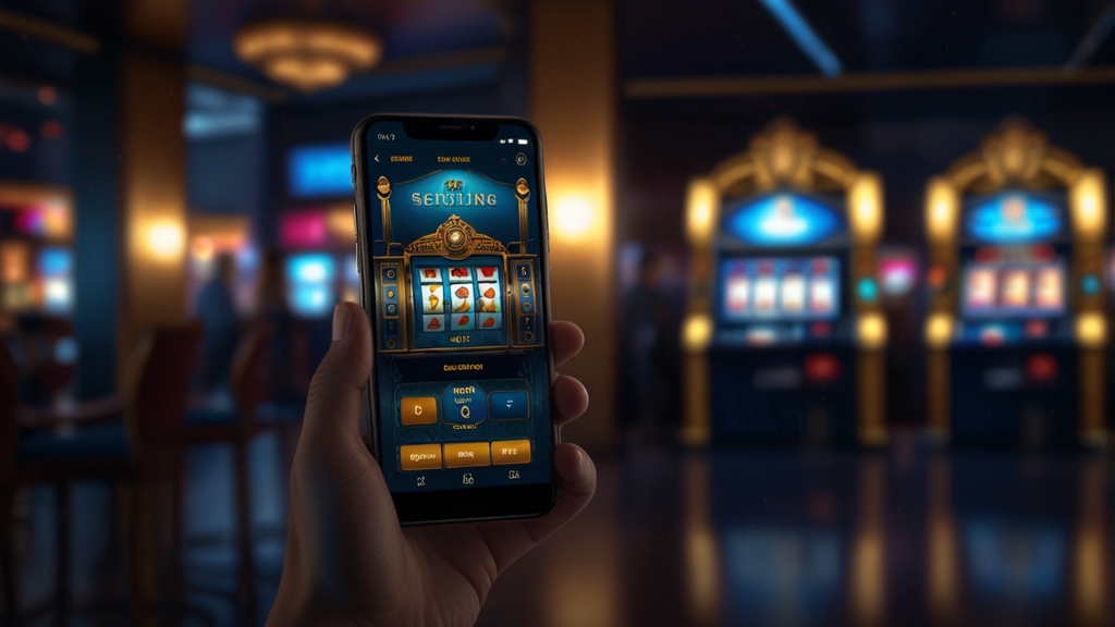 Secure mobile login screen with a lock icon in a dark casino setting