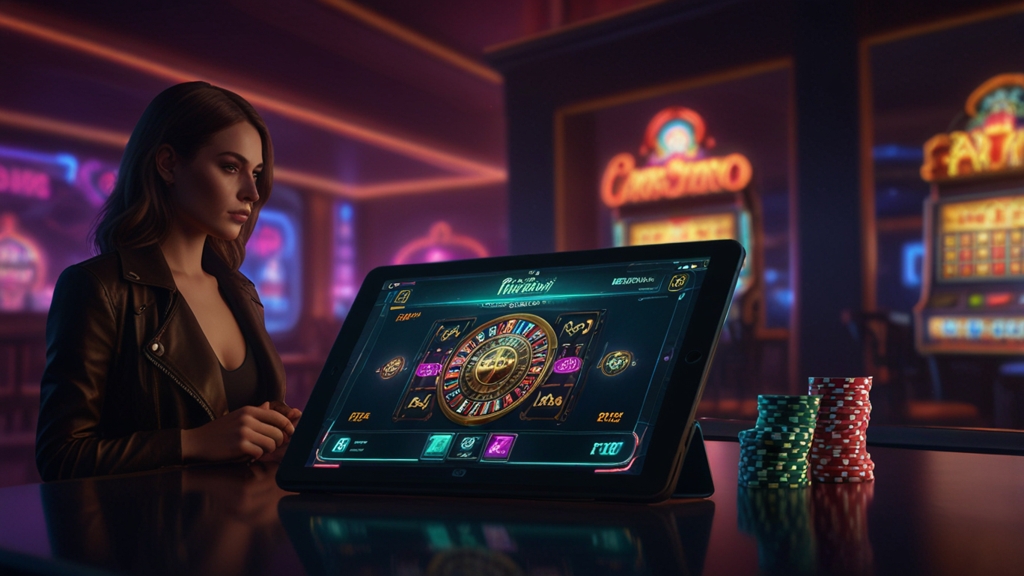 Casino bonus comparison scene with promo code and free spins details